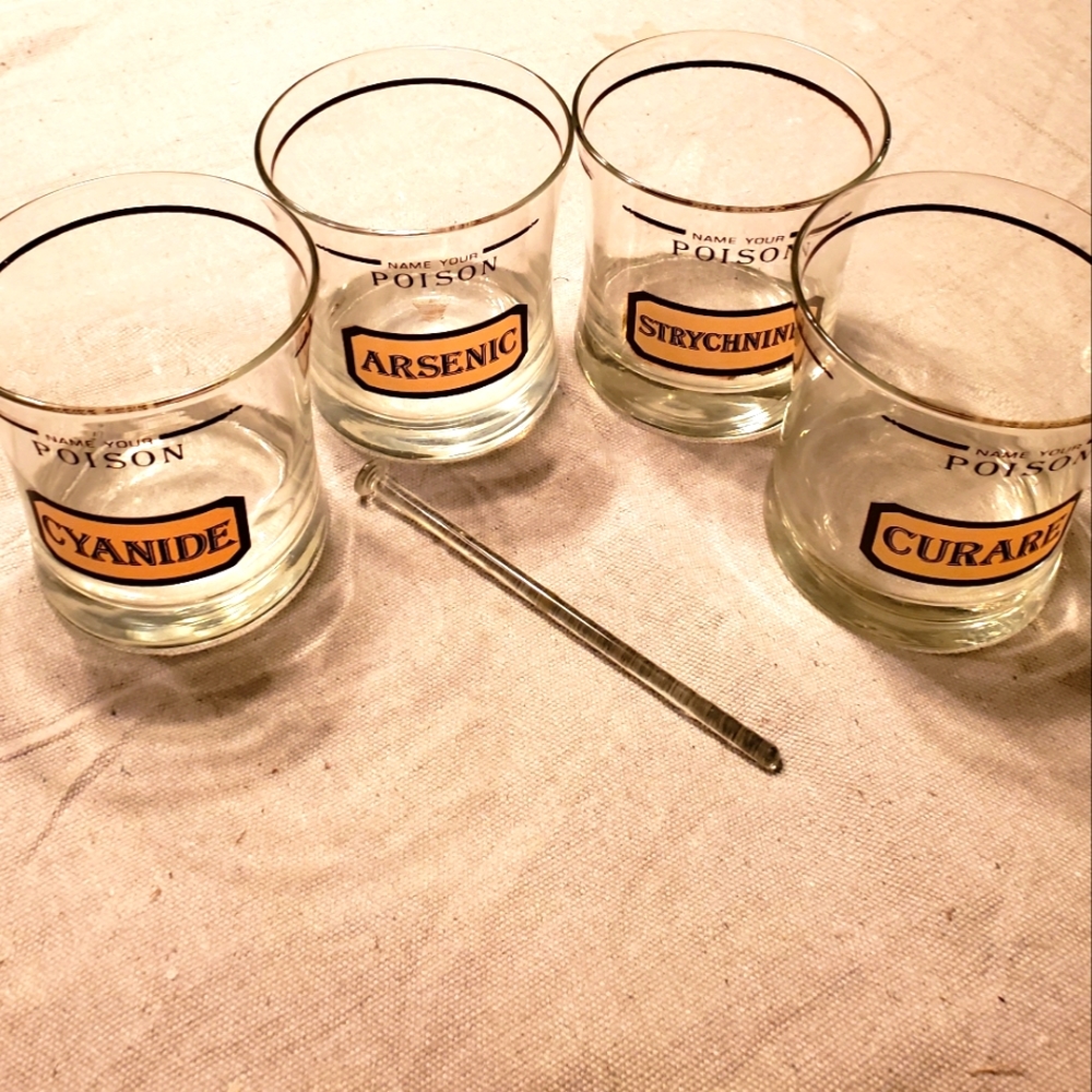 COPY - "NAME YOUR POISON" WHISKEY ROCKS GLASSES